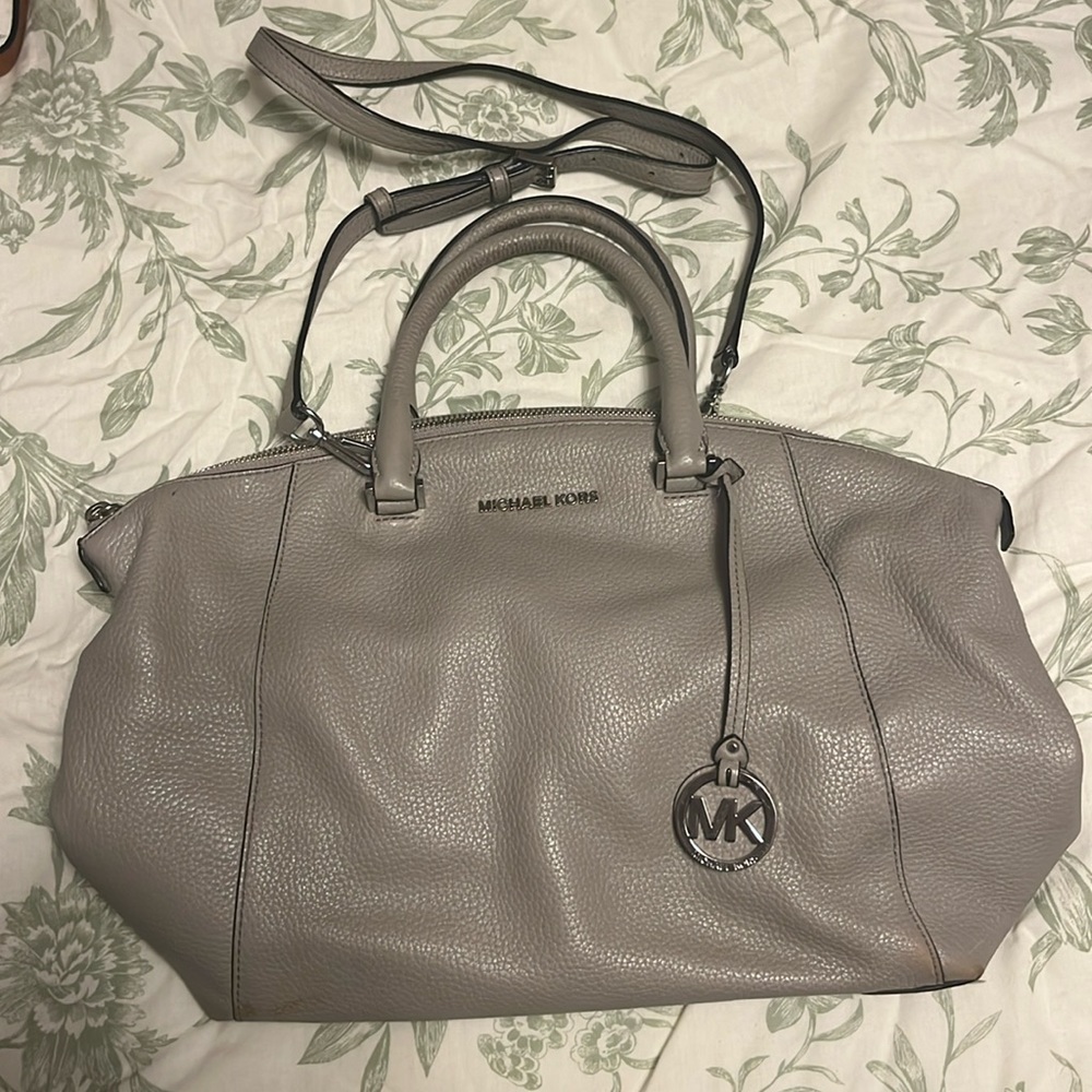 Michael Kors Genuine Leather Gray Satchel